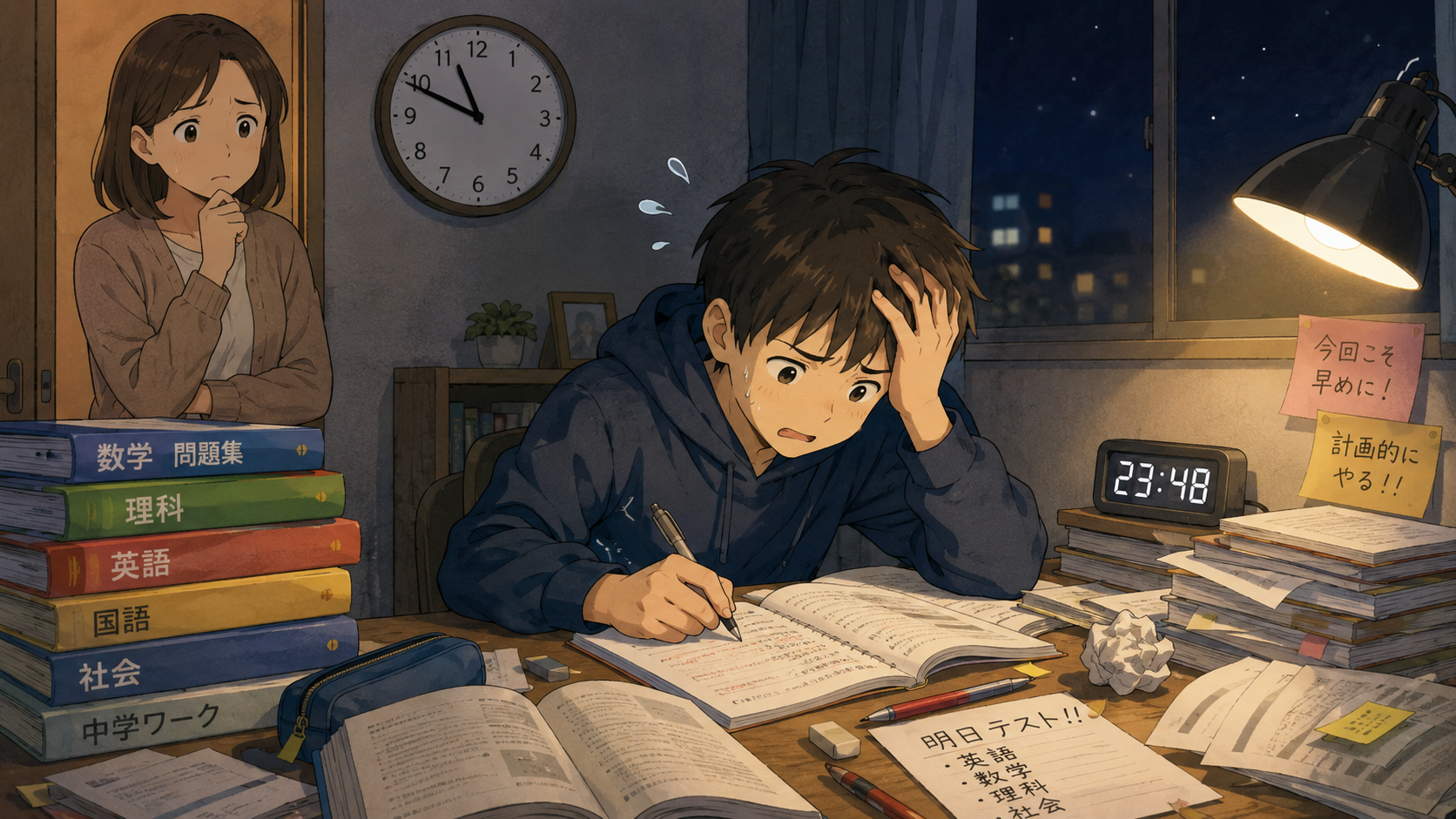テスト前に焦る子どものイメージ